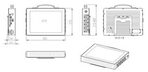 12.1" Fanless Industrial Display Monitors Aluminum Alloy Portable Industrial Computer